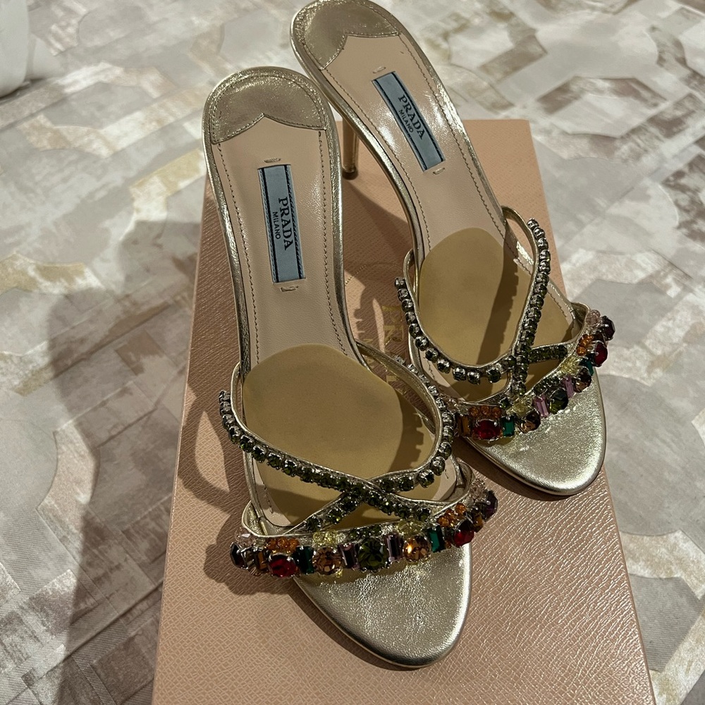 Prada heeled sandals with gems